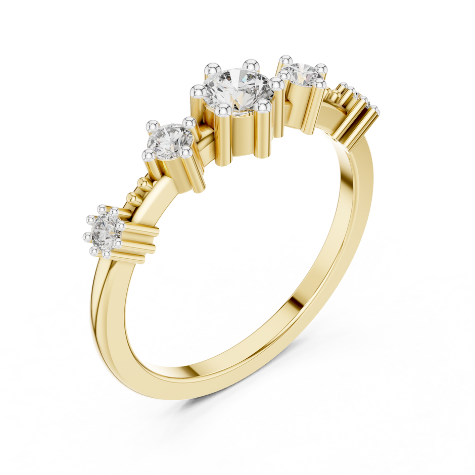 Multi-Stone Prong Set Solitaire Lab Grown Diamond Ring