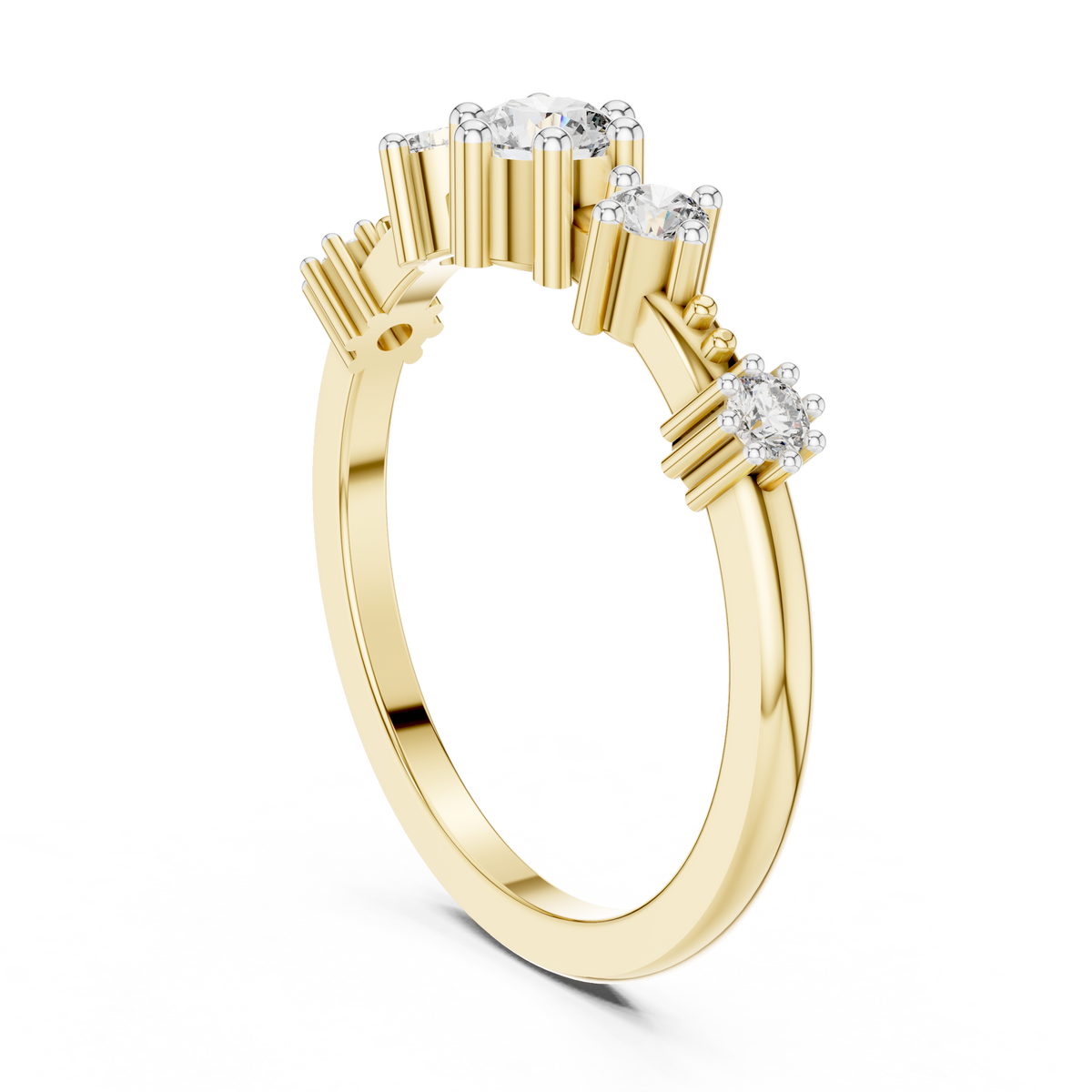 Multi-Stone Prong Set Solitaire Lab Grown Diamond Ring