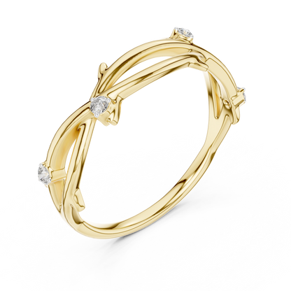 Twisted Vine Branch Lab Grown Diamond Ring