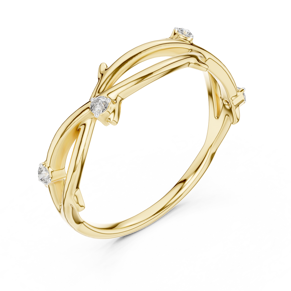 Twisted Vine Branch Lab Grown Diamond Ring