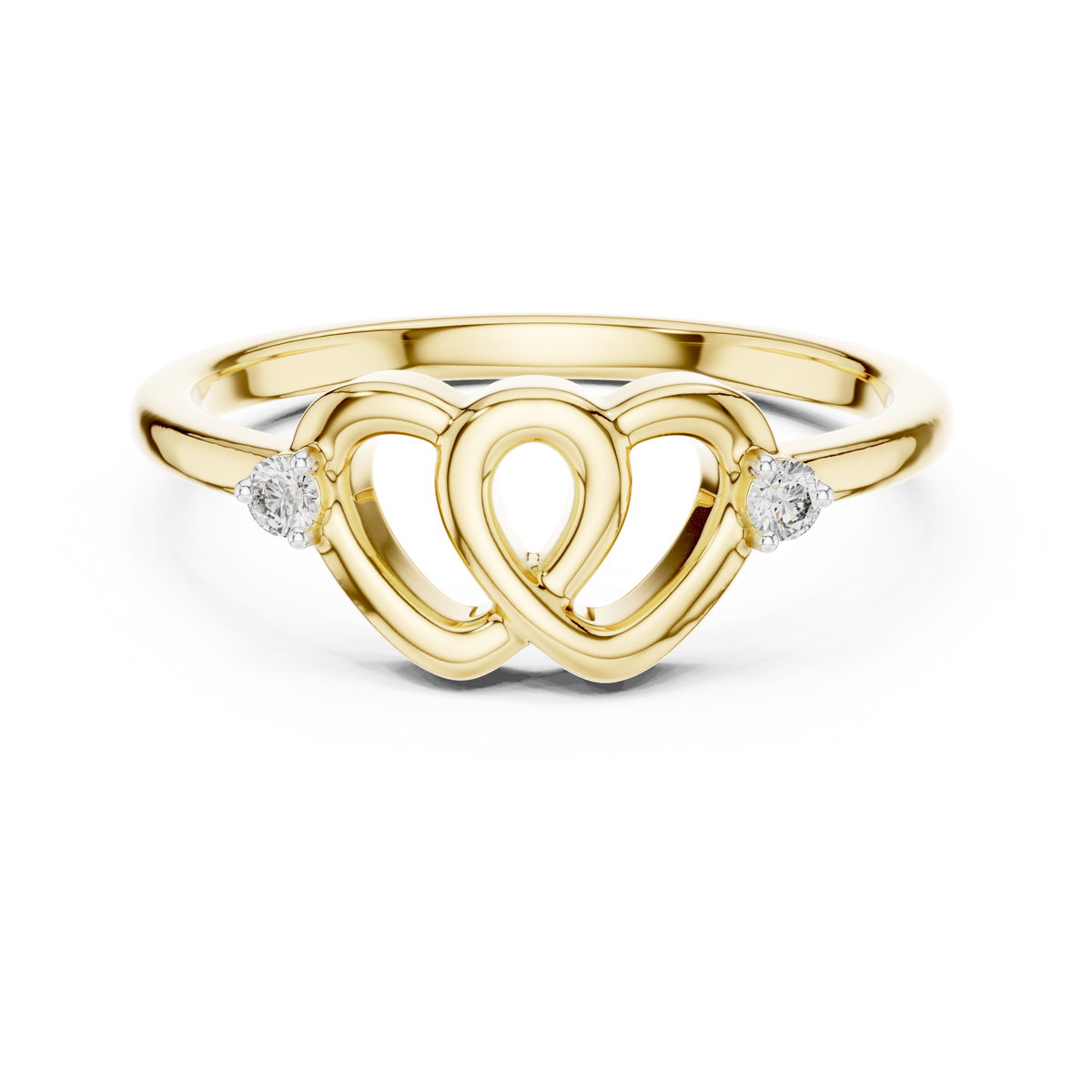 Interlocking Hearts Lab Grown Diamond Ring