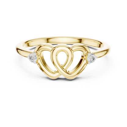 Interlocking Hearts Lab Grown Diamond Ring