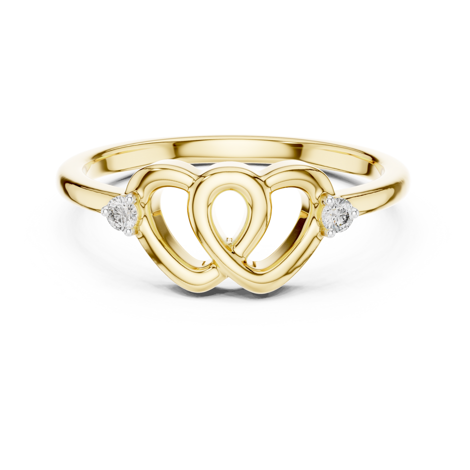 Interlocking Hearts Lab Grown Diamond Ring