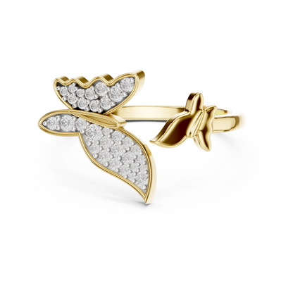 Butterfly Motif Pave Lab Grown Diamond Ring