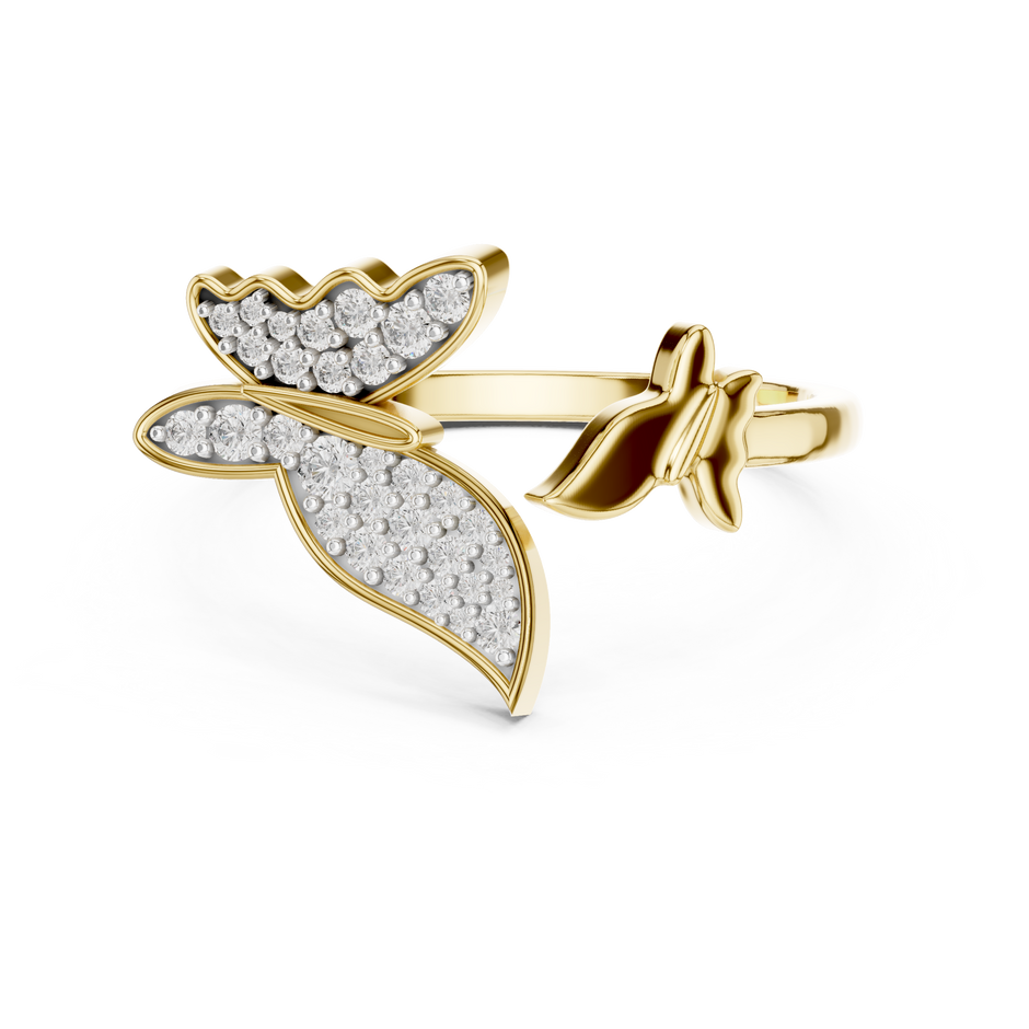 Butterfly Motif Pave Lab Grown Diamond Ring