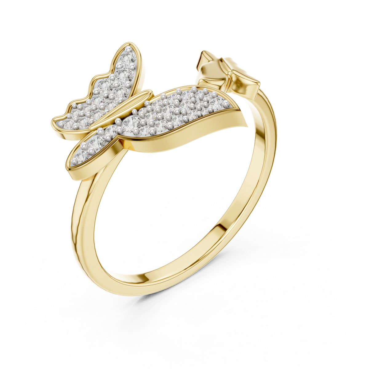Butterfly Motif Pave Lab Grown Diamond Ring