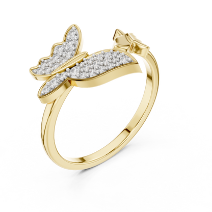 Butterfly Motif Pave Lab Grown Diamond Ring