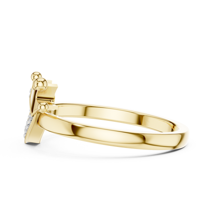 Crown Heart Pave Lab Grown Diamond Ring