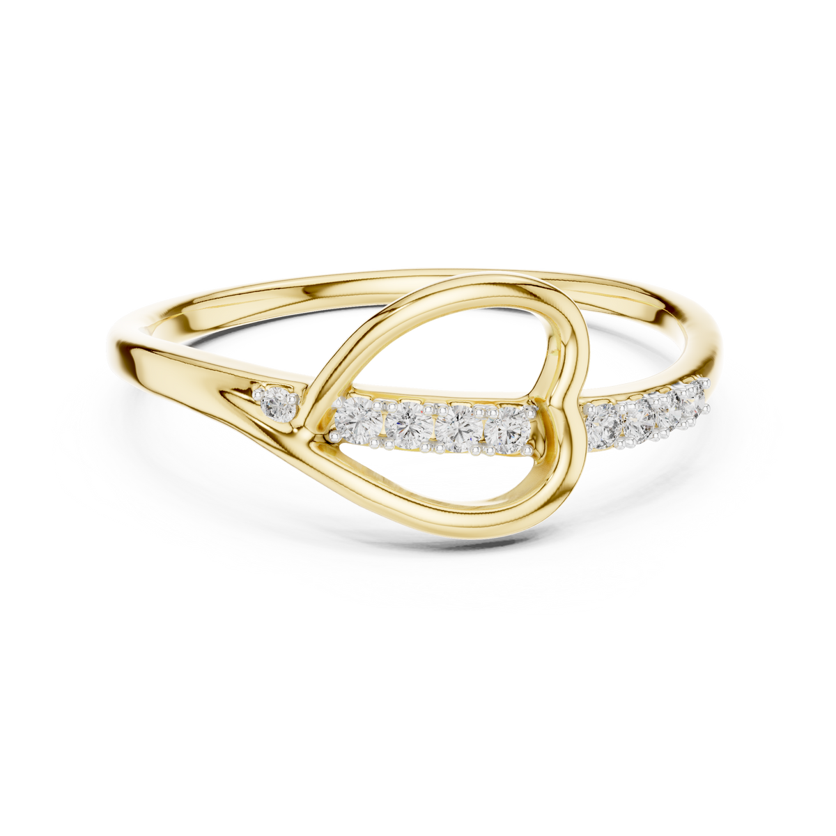 Sleek Open Heart Channel Set Lab Grown Diamond Ring