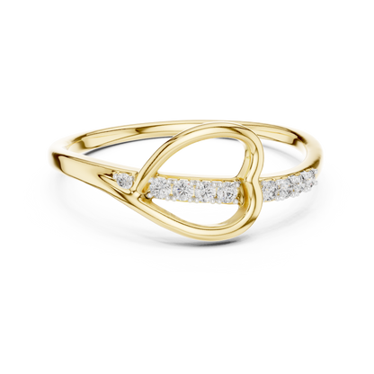 Sleek Open Heart Channel Set Lab Grown Diamond Ring