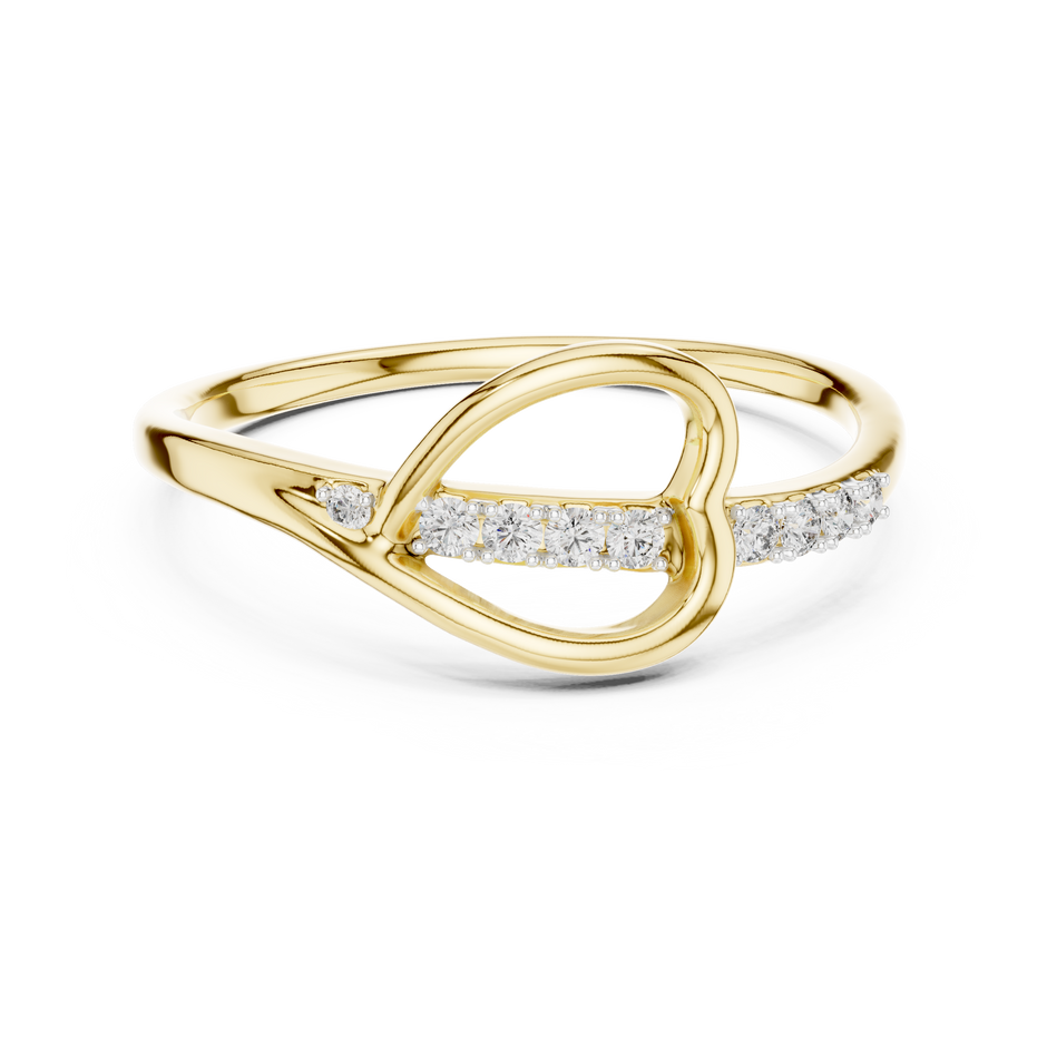 Sleek Open Heart Channel Set Lab Grown Diamond Ring