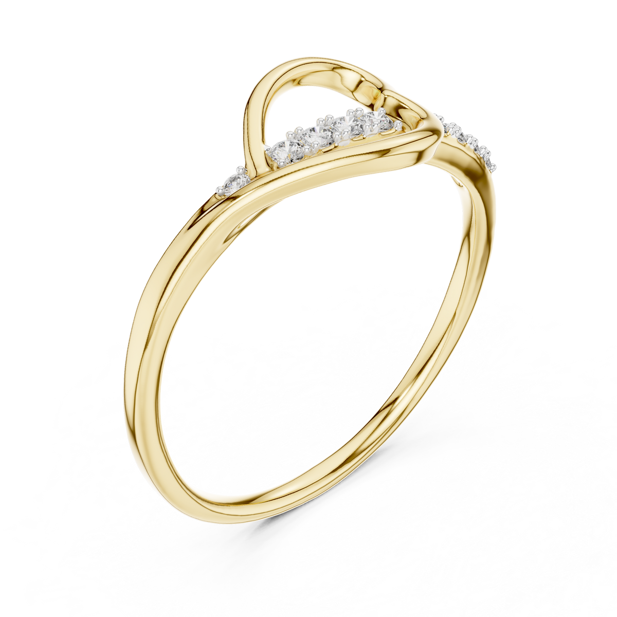 Sleek Open Heart Channel Set Lab Grown Diamond Ring