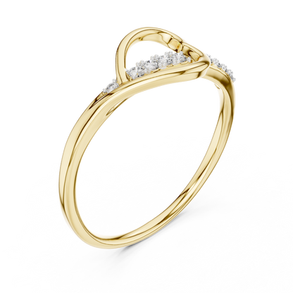 Sleek Open Heart Channel Set Lab Grown Diamond Ring