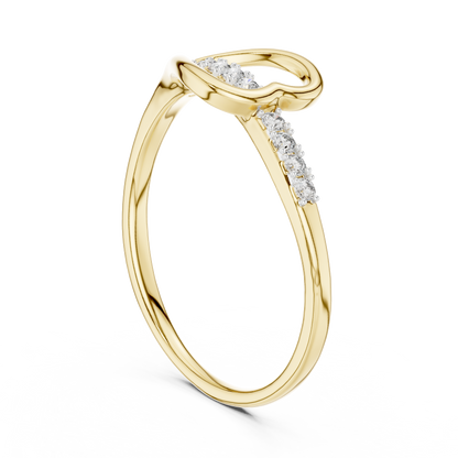 Sleek Open Heart Channel Set Lab Grown Diamond Ring