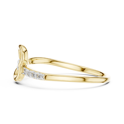 Sleek Open Heart Channel Set Lab Grown Diamond Ring