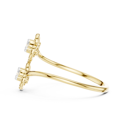 Bypass Floral Two Stone Lab Grown Diamond Ring