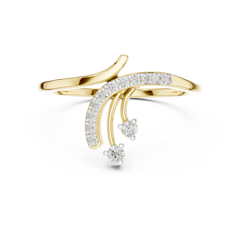 Swirl Asymmetric Pave Lab Grown Diamond Ring