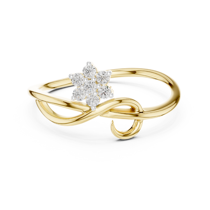Swirl Cluster Floral Lab Grown Diamond Ring