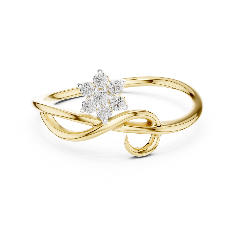 Swirl Cluster Floral Lab Grown Diamond Ring