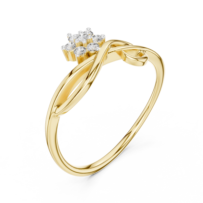 Swirl Cluster Floral Lab Grown Diamond Ring