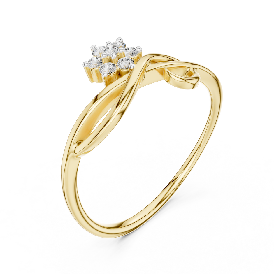 Swirl Cluster Floral Lab Grown Diamond Ring