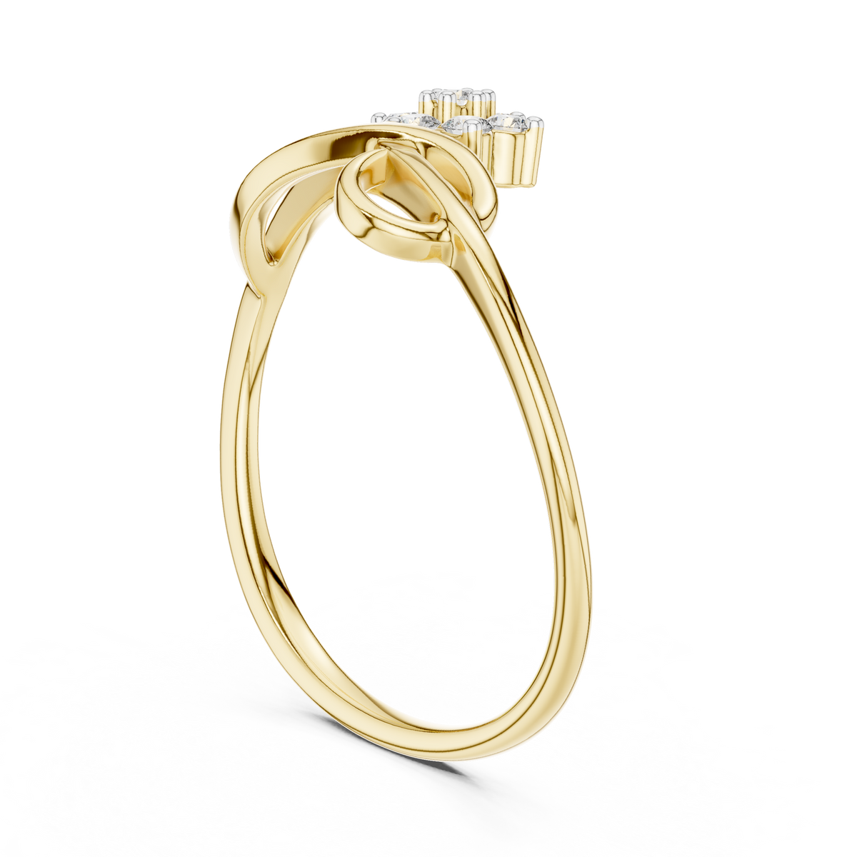 Swirl Cluster Floral Lab Grown Diamond Ring
