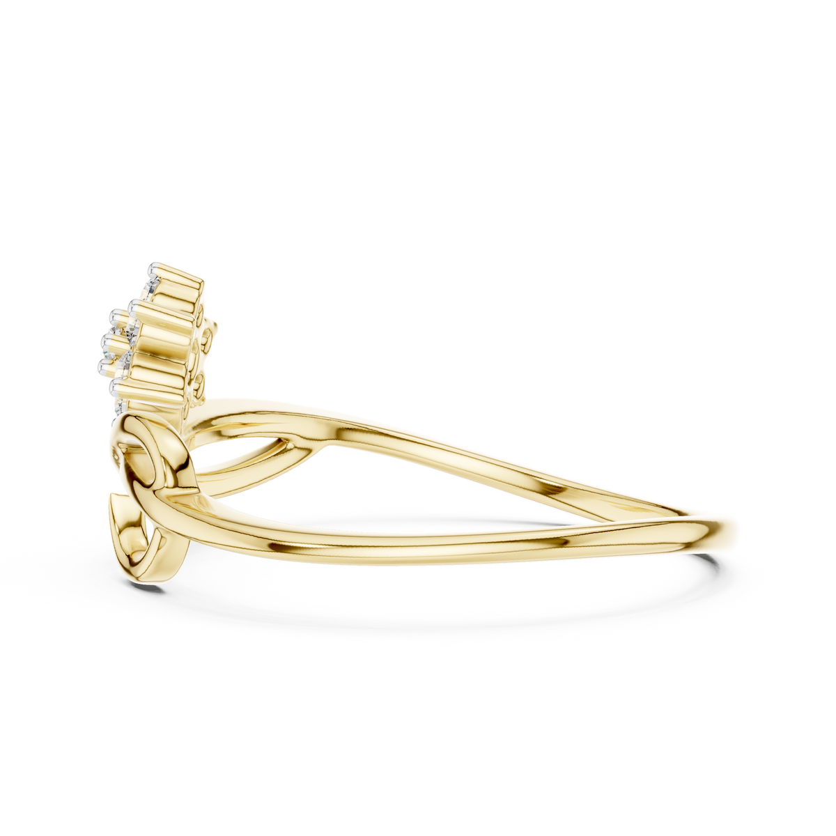 Swirl Cluster Floral Lab Grown Diamond Ring
