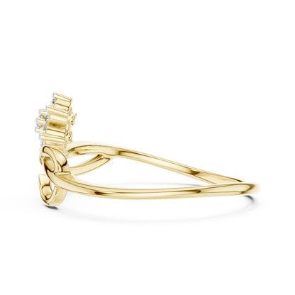 Swirl Cluster Floral Lab Grown Diamond Ring