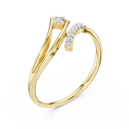 Bypass Asymmetric Pave Set Lab Grown Diamond Ring