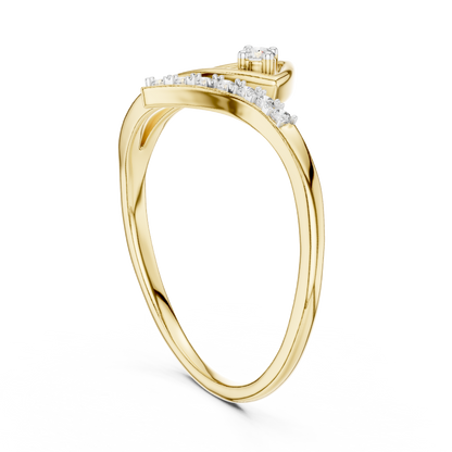 Bypass Asymmetric Pave Set Lab Grown Diamond Ring