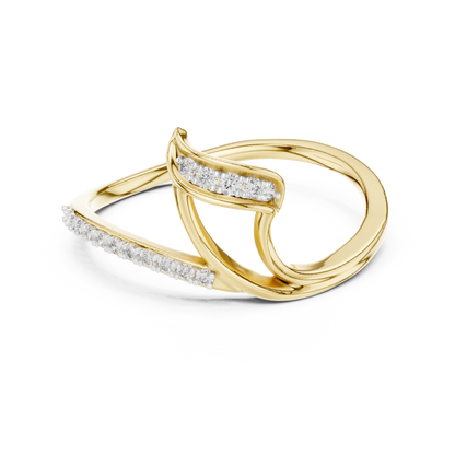 Abstract Open Sweep Pave Lab Grown Diamond Ring