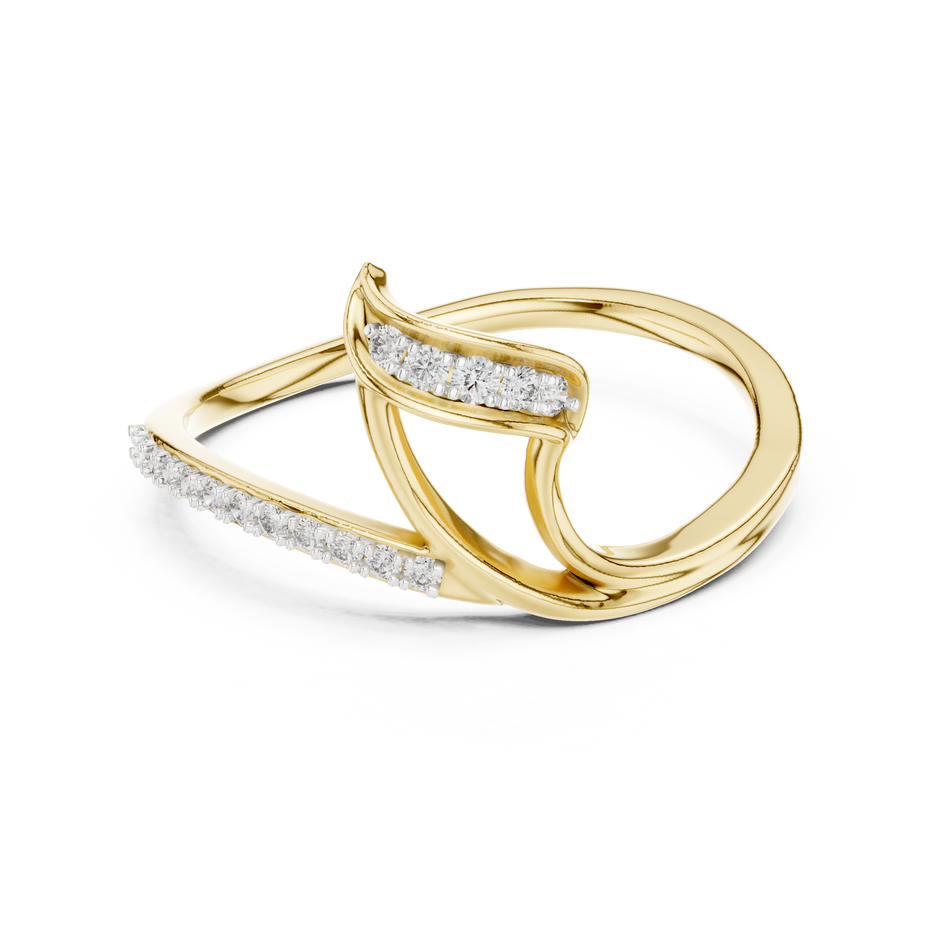Abstract Open Sweep Pave Lab Grown Diamond Ring