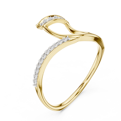 Abstract Open Sweep Pave Lab Grown Diamond Ring