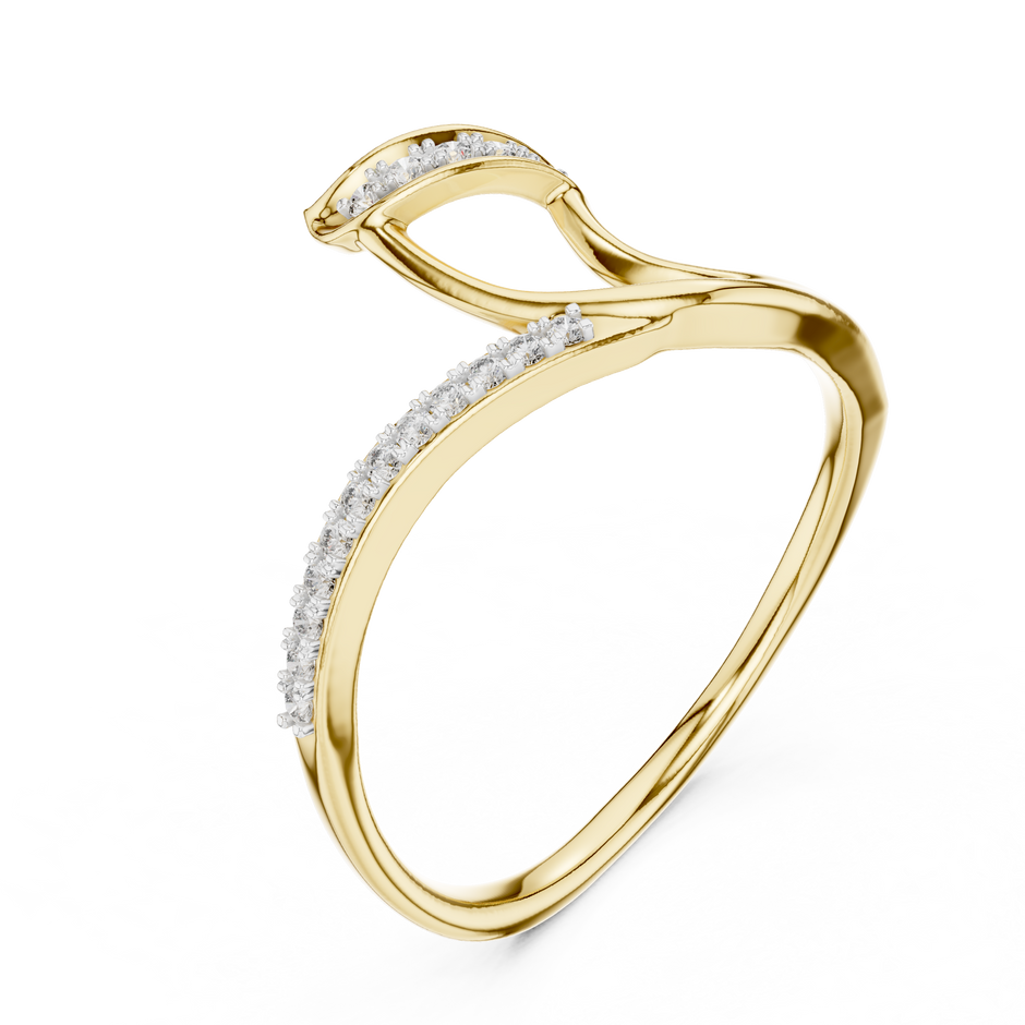 Abstract Open Sweep Pave Lab Grown Diamond Ring