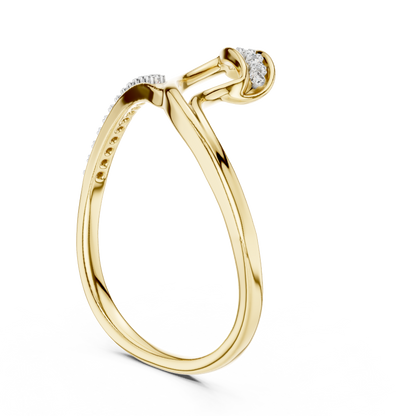 Abstract Open Sweep Pave Lab Grown Diamond Ring