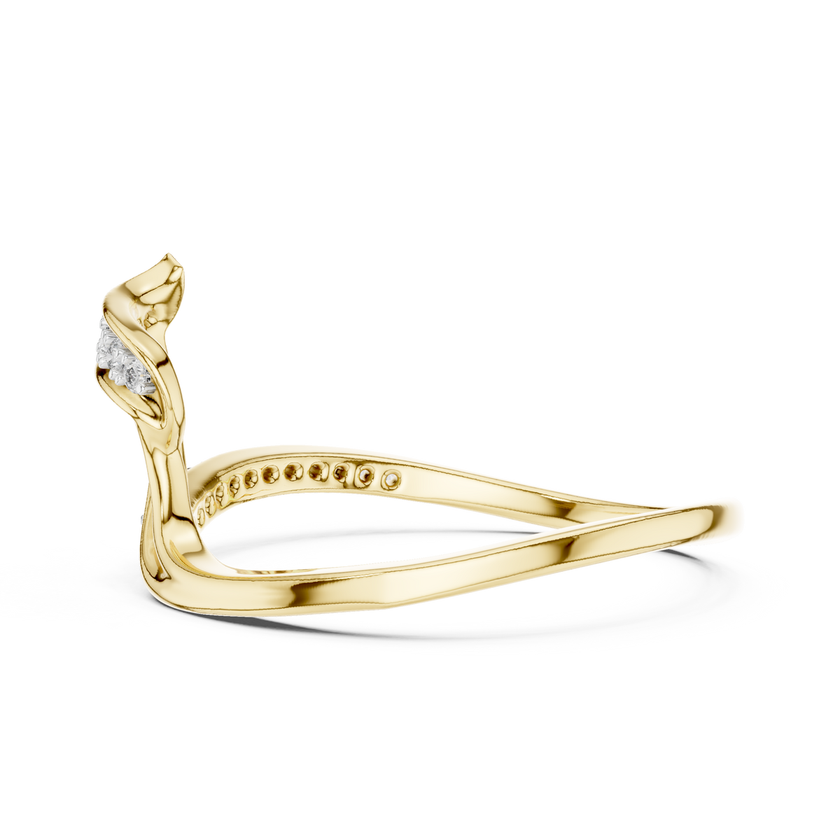 Abstract Open Sweep Pave Lab Grown Diamond Ring