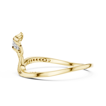 Abstract Open Sweep Pave Lab Grown Diamond Ring