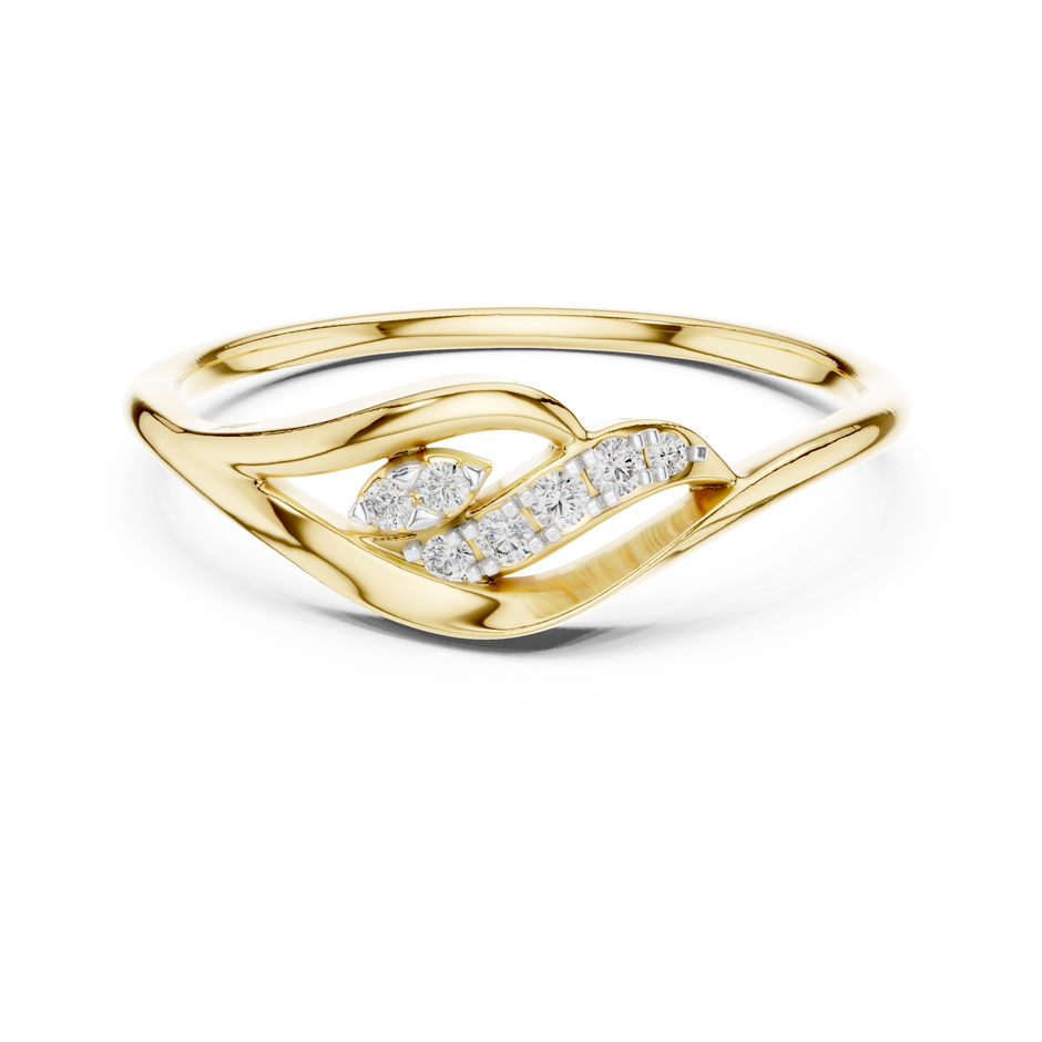 Swirl Leaf Contour Lab Grown Diamond Ring