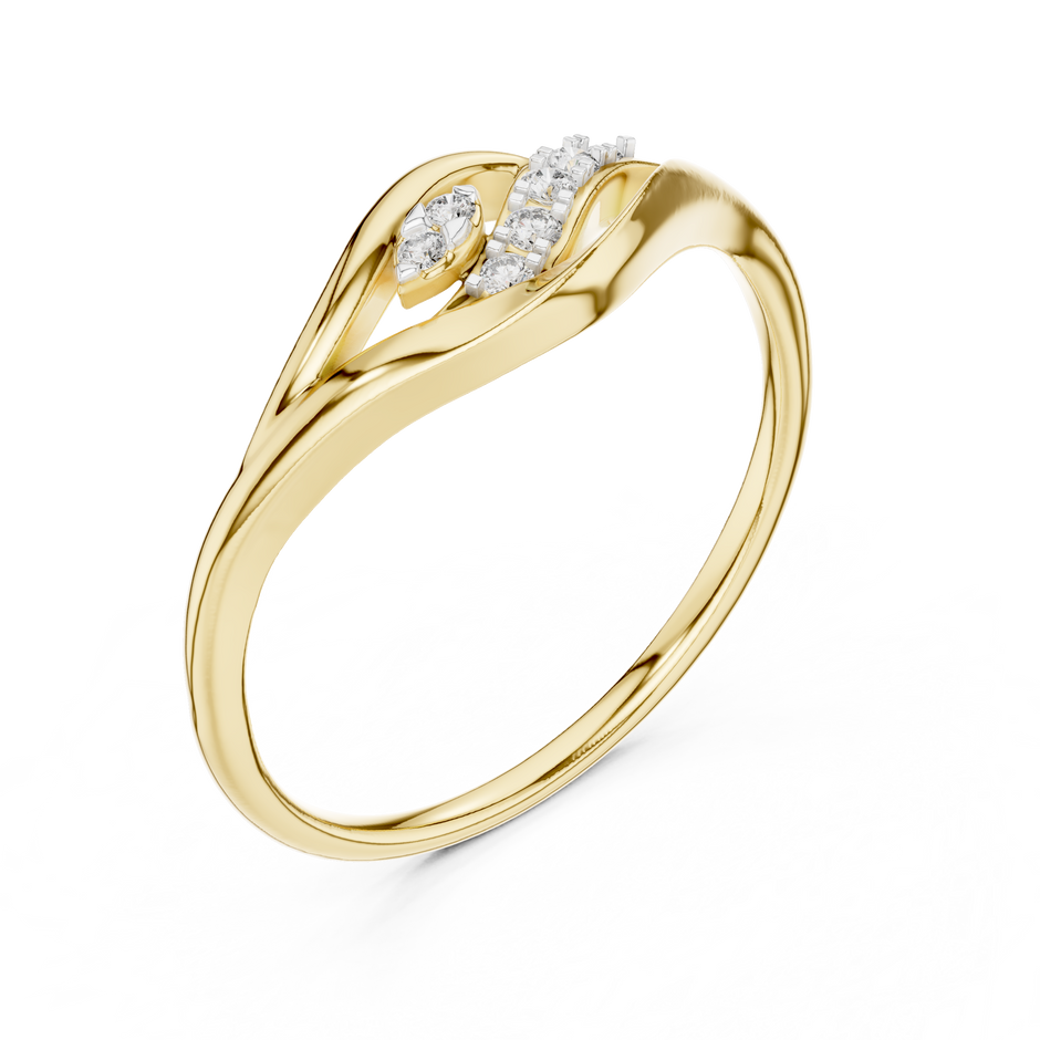 Swirl Leaf Contour Lab Grown Diamond Ring