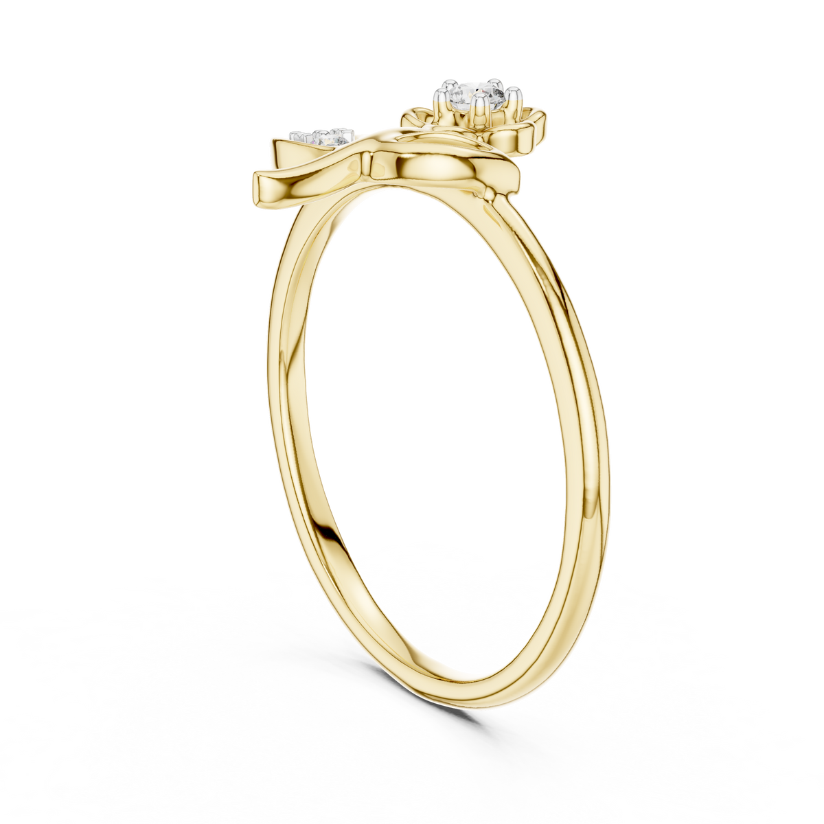 Botanical Blossom Leaf Pave Set Lab Grown Diamond Ring