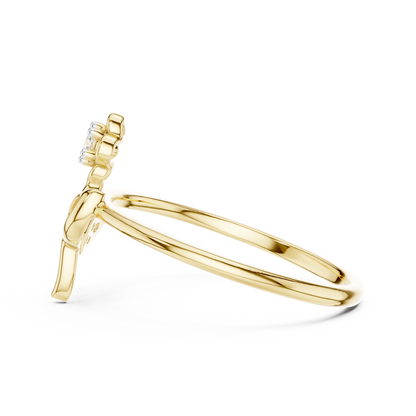 Botanical Blossom Leaf Pave Set Lab Grown Diamond Ring