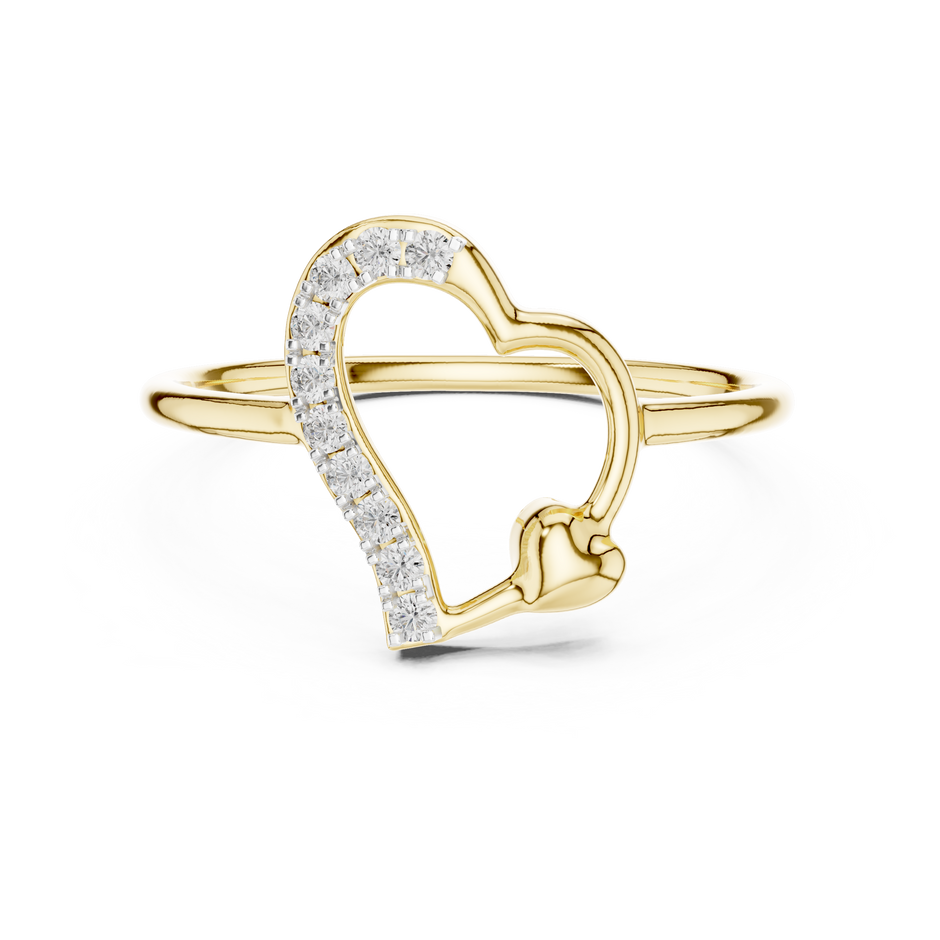 Asymmetric Heart Pave Set Lab Grown Diamond Ring