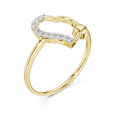 Asymmetric Heart Pave Set Lab Grown Diamond Ring