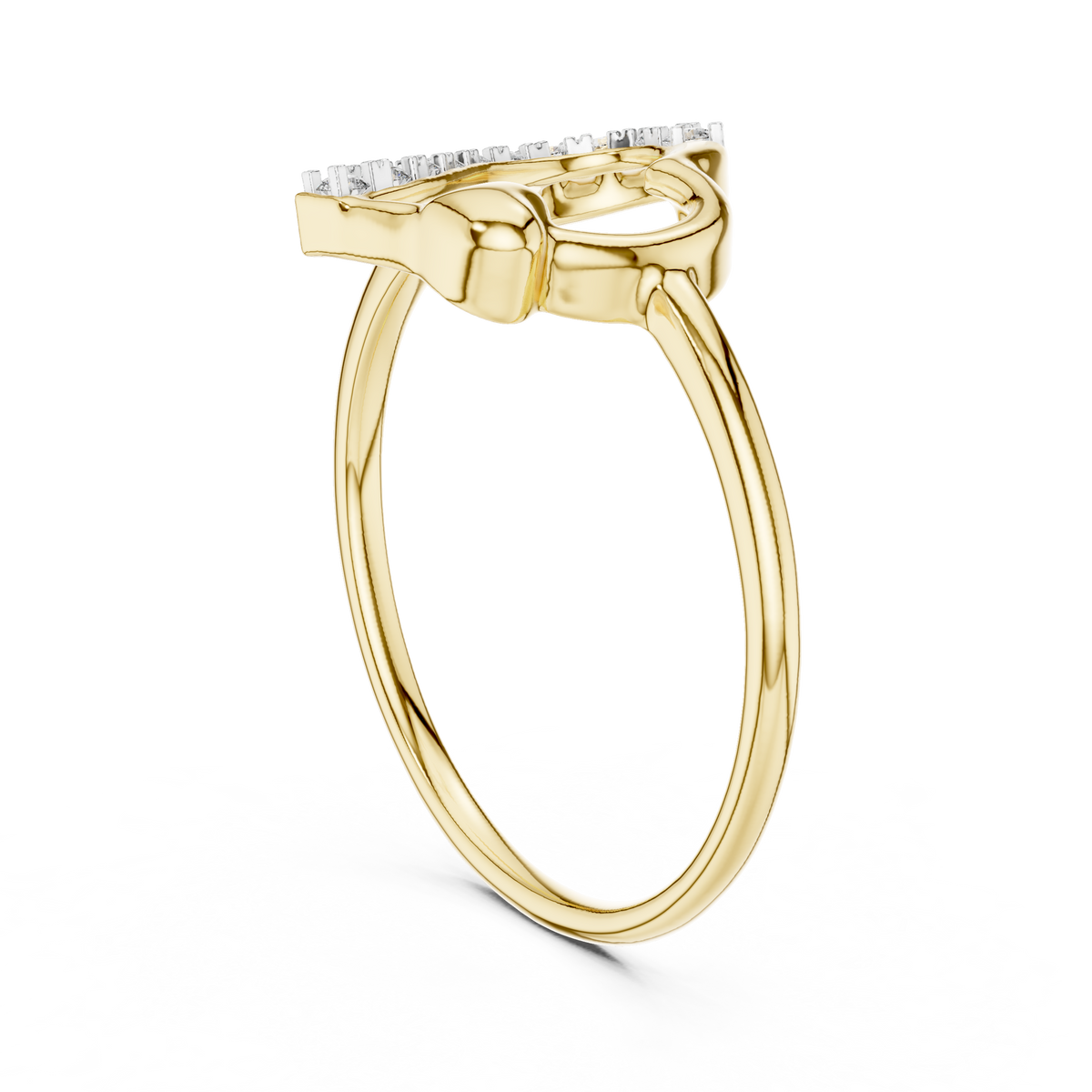 Asymmetric Heart Pave Set Lab Grown Diamond Ring
