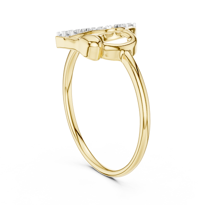 Asymmetric Heart Pave Set Lab Grown Diamond Ring