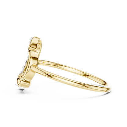 Asymmetric Heart Pave Set Lab Grown Diamond Ring