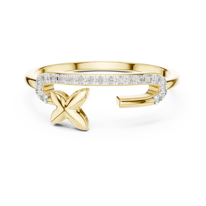 Open Butterfly Pave Set Lab Grown Diamond Ring
