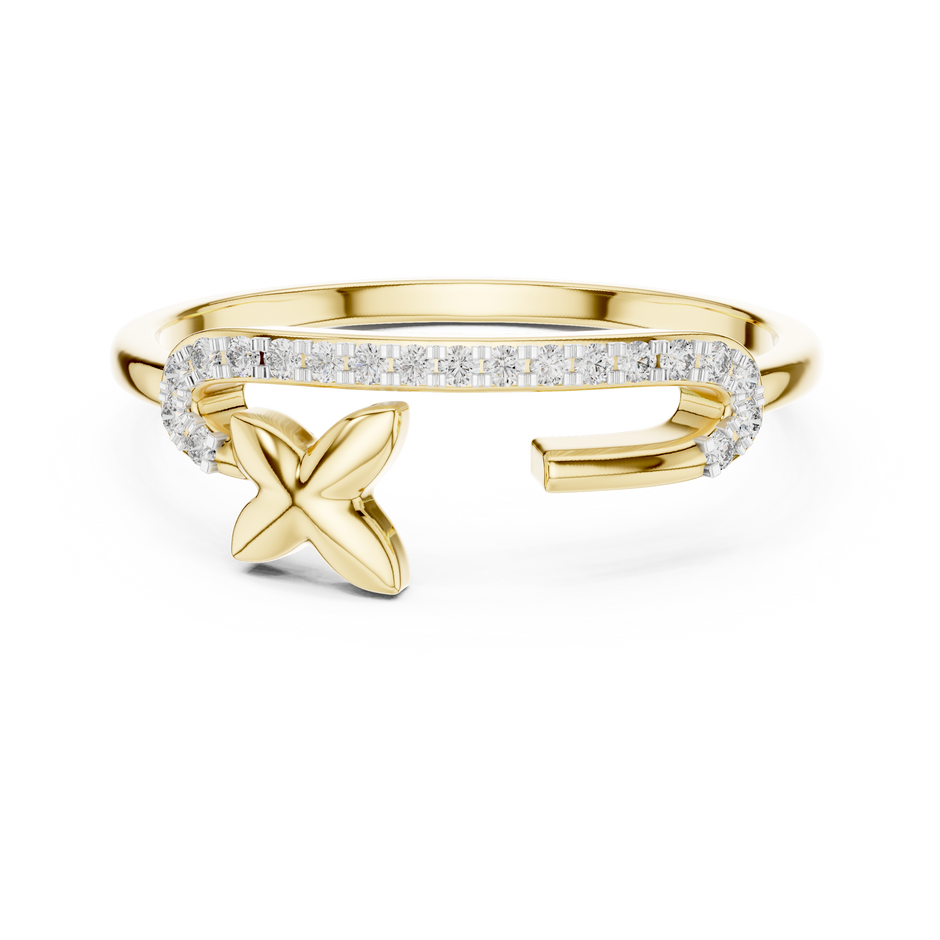 Open Butterfly Pave Set Lab Grown Diamond Ring