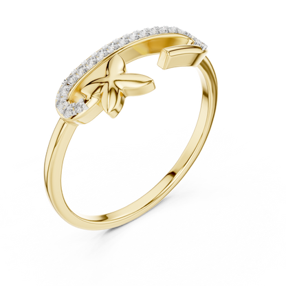 Open Butterfly Pave Set Lab Grown Diamond Ring