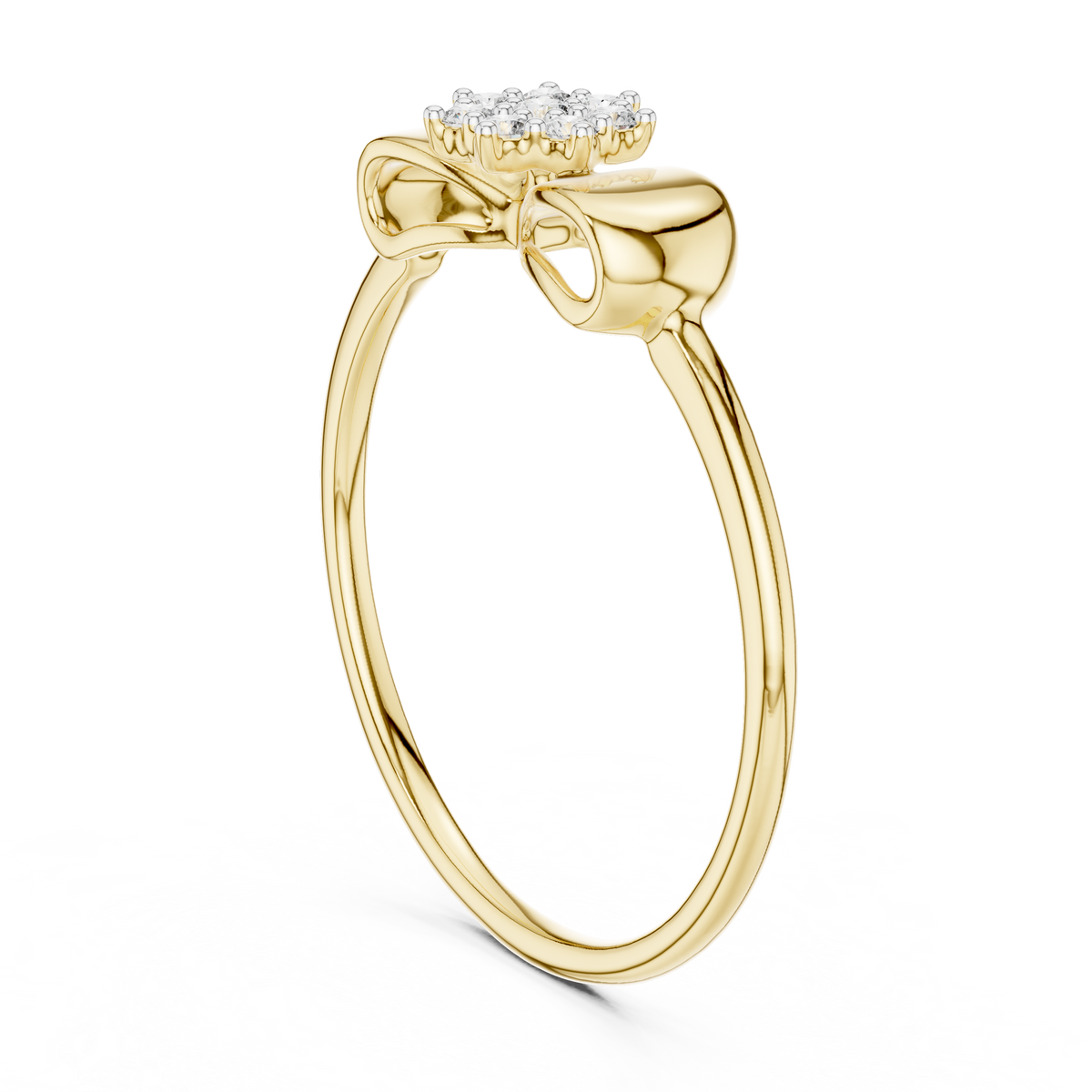 Bowknot Cluster Lab Grown Diamond Ring